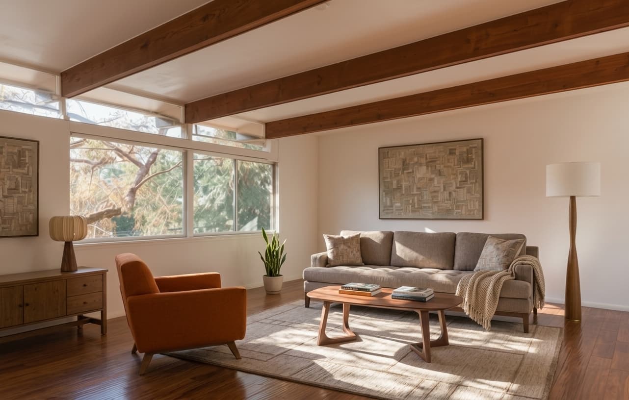 Room staged with real, shoppable furniture